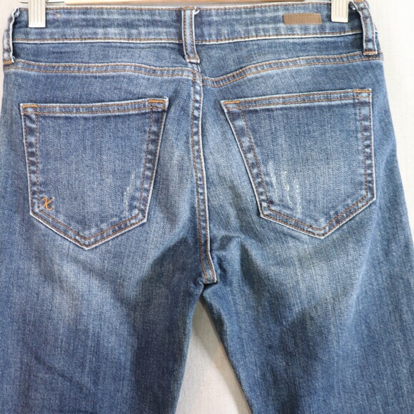 Kut From The Kloth Amy Ankle Straight Leg Jeans Women’s Size 2 Blue Denim Cuffed - Picture 6 of 13